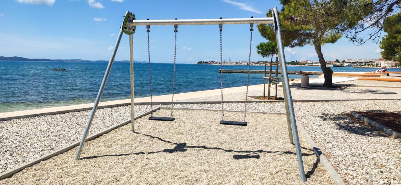 Beachfront House With Private Jacuzzi And Garden Zadar Exteriör bild